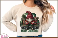 Merry Christmas Gnome truck, Christmas Gnome vintage truck Product Image 2
