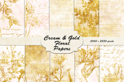 Cream &amp; Gold Floral Papers Product Image 1
