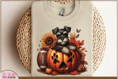 Autumn Sunflower pumpkin Schnauzer png, Sunflower Schnauzer Product Image 4