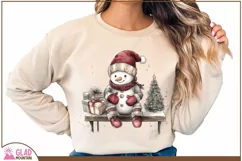 Vintage Snowman Christmas Png, Christmas Snowman clipart Product Image 5