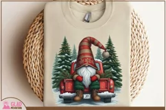 Christmas Gnome vintage truck, Christmas Gnome pickup truck Product Image 6