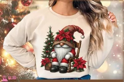 Santa Gnome png, Christmas Santa Gnome sublimation png Product Image 2