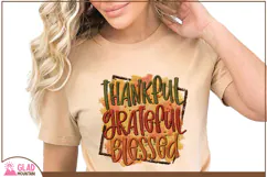 faux embroidery of Autumn Thankful, Grateful, Blessed png Product Image 3