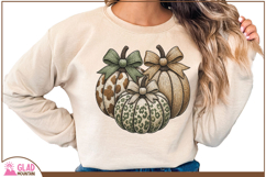 Fall Leopard print pumpkin faux embroidery, Cow Print Product Image 3