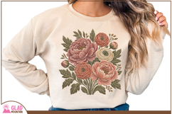 Vintage Faux Embroidered Floral Bouquet Product Image 3