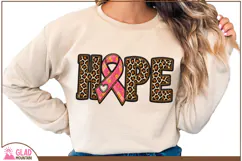 Breast Cancer Leopard Hope, Breast Cancer faux embroidery Product Image 4