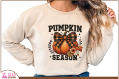Pumpkin Season Buffalo Plaid Ribbon, faux embroidery pumpkin Product Image 4