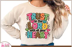 Trust in the Lord with all your heart doodle faux embroidery Product Image 4