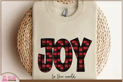 Joy to the World png, Plaid Christmas Joy Letters png Product Image 6