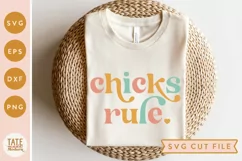 Chicks rule SVG cut file - Retro Easter girl shirt svg Product Image 1