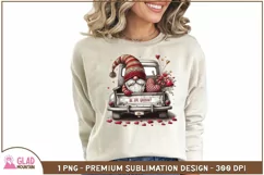 Be My Gnomie Valentine's Day Gnome truck sublimation png Product Image 5