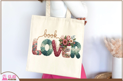 Book Lover Faux Yarn Crochet, Floral Book Lover Faux Knit Product Image 1