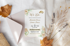 Creamy Rose Wedding Invitation Canva Template Product Image 3