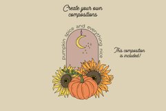 Vintage Fall Boho Illustration Clipart & Patterns Bundle SVG Product Image 6