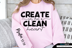 Create In Me A Clean Heart Sleeve SVG, Bible Quotes SVG Product Image 1