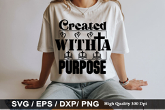Created With a Purpose - Bible Verse SVG Design Product Image 1