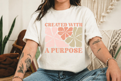 Created With A Purpose PNG, Retro Floral Design Product Image 3