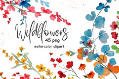 Wildflowers 45 PNG Watercolor Floral Clip Wildflowers Weddin Product Image 1