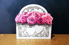 Wedding gift box. Flower basket. Digital dxf for 3mm Product Image 2