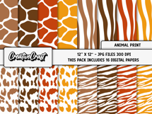 Animal Print Digital Papers, scrapbook backgrounds designs Product Image 2