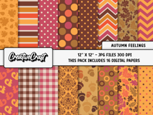 Autumn Digital Papers, thanksgiving backgrounds designs Product Image 2