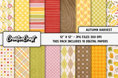 Autumn Fall Digital Paper, thanksgiving digital scrapbook Product Image 2