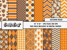 Autumn Digital Papers, thanksgiving backgrounds designs Product Image 2