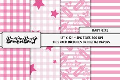 Baby Girl Digital Papers, scrapbooking backgrounds designs Product Image 1