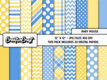 Baby Mouse Digital Papers, scrapbooking backgrounds designs Product Image 2