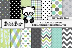 Baby Panda Bear Digital Papers, scrapbook background designs Product Image 1