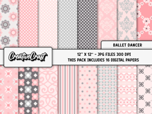 Ballet Dance Digital Papers, scrapbook papers designs Product Image 2