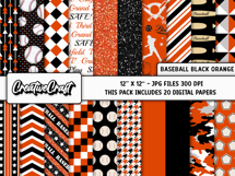 Baseball Sport Digital Papers, background designs, scrapbook Product Image 2