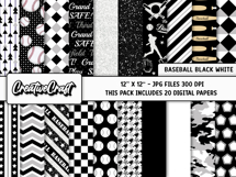 Baseball Sport Digital Papers, background designs, scrapbook Product Image 2