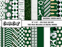 Baseball Sport Digital Papers, background designs, scrapbook Product Image 2