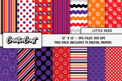 Little Hero Digital Papers, scrapbooking backgrounds designs Product Image 1