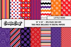 Little Hero Digital Papers, scrapbooking backgrounds designs Product Image 1