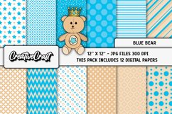 Blue Bear Digital Papers, scrapbooking backgrounds designs Product Image 1