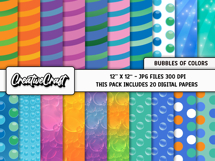 Bubbles of Colors Digital Papers, scrapbook papers designs Product Image 2