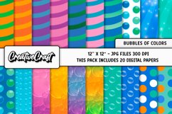 Bubbles of Colors Digital Papers, scrapbook papers designs Product Image 1