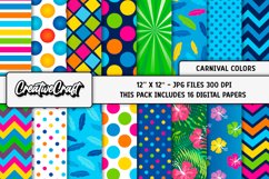 Carnival Colors Digital Papers, scrapbooking backgrounds Product Image 1