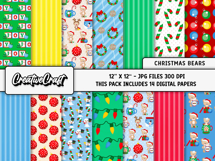 Christmas Digital Paper and Clipart png, illustration Product Image 3