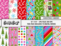 Christmas Digital Paper and Clipart png, illustration Product Image 2