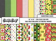 Christmas Digital Paper and Clipart png, illustration Product Image 2