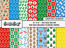 Christmas Digital Paper and Clipart png, illustration Product Image 2