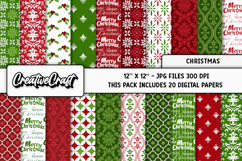 Christmas Digital Paper, christmas digital scrapbooking Product Image 2