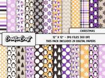Christmas Digital Papers, scrapbooking backgrounds designs Product Image 2