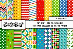 Christmas Digital Papers, scrapbooking backgrounds designs Product Image 1