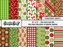 Christmas Digital Paper and Clipart png, illustration Product Image 2