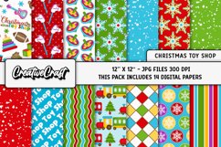 Christmas Digital Papers, scrapbooking backgrounds designs Product Image 1