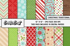 Christmas Digital Papers, scrapbooking backgrounds designs Product Image 1